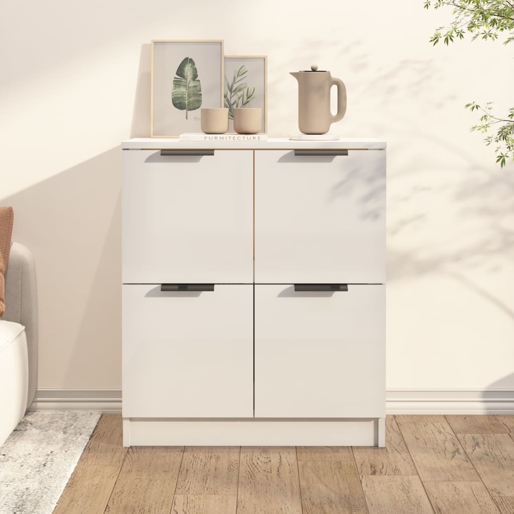 vidaXL Sideboard High Gloss White 60x30x70 cm Engineered Wood