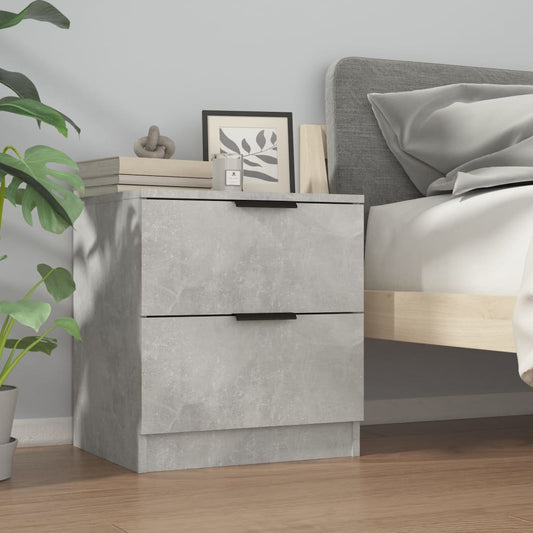 vidaXL Bedside Cabinet Concrete Grey Engineered Wood