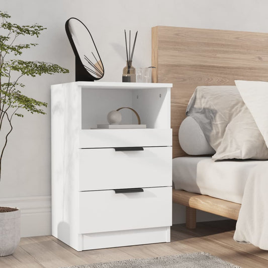 vidaXL Bedside Cabinet White Engineered Wood