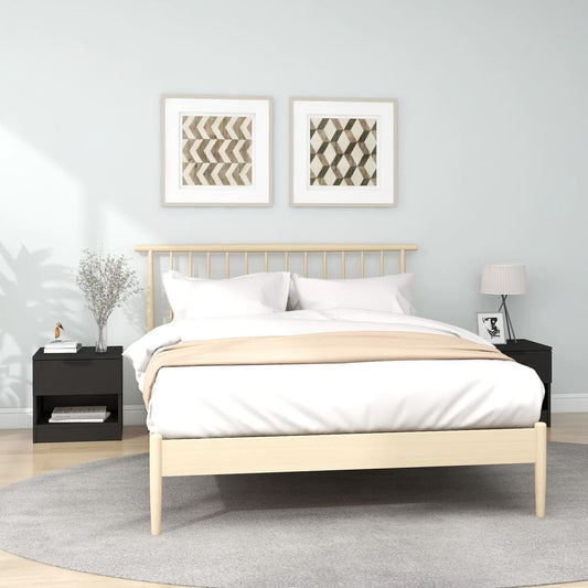 vidaXL Bedside Cabinets 2 pcs Black Engineered Wood