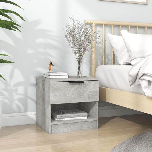 vidaXL Bedside Cabinet Concrete Grey Engineered Wood