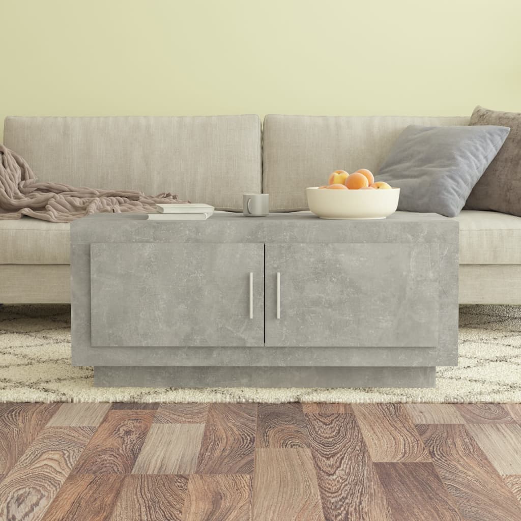 vidaXL Coffee Table Concrete Grey 102x50x45 cm Engineered Wood