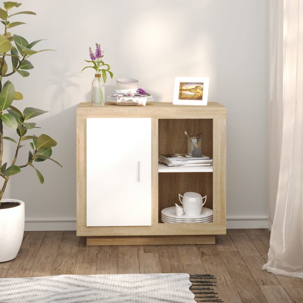 vidaXL Sideboard White and Sonoma Oak