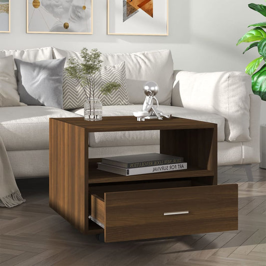 vidaXL Coffee Table Brown Oak 55x55x40cm Engineered Wood
