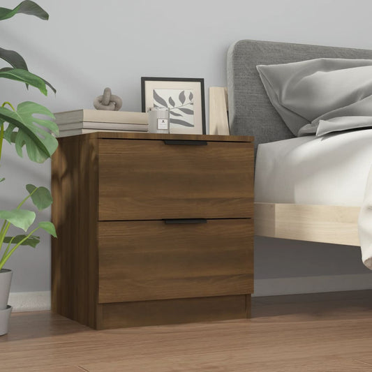 vidaXL Bedside Cabinet Brown Oak Engineered Wood