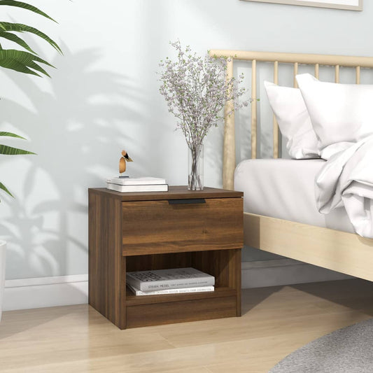 vidaXL Bedside Cabinet Brown Oak Engineered Wood