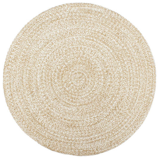 vidaXL Handmade Rug Jute White and Brown 210 cm