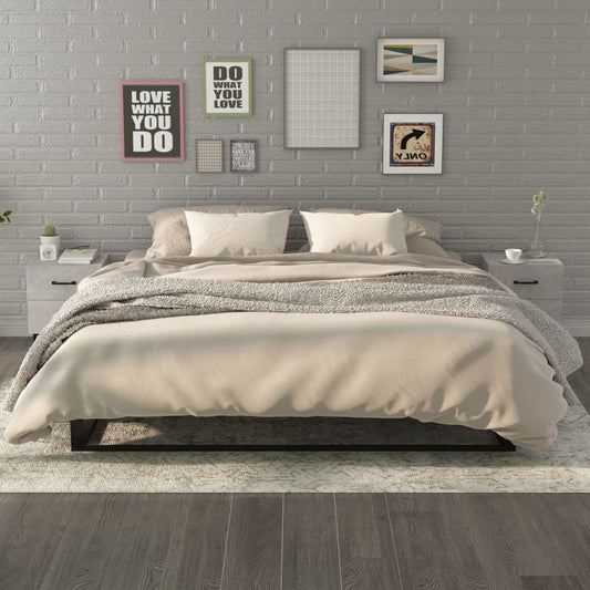 vidaXL Bedside Cabinets 2 pcs Concrete Grey 40x35x47.5 cm