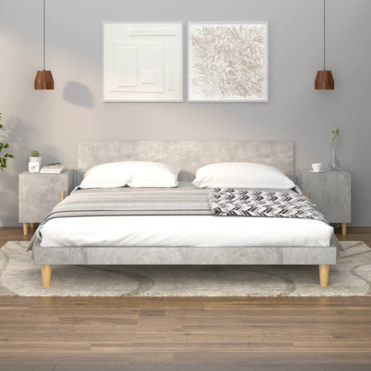 vidaXL Bedside Cabinets 2 pcs Concrete Grey Engineered Wood