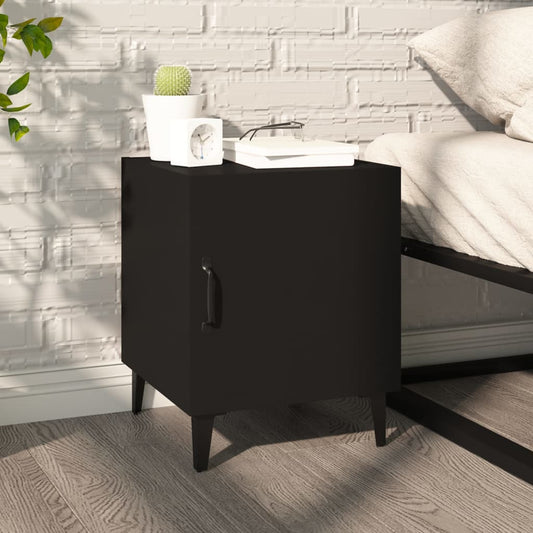 vidaXL Bedside Cabinet Black Engineered Wood