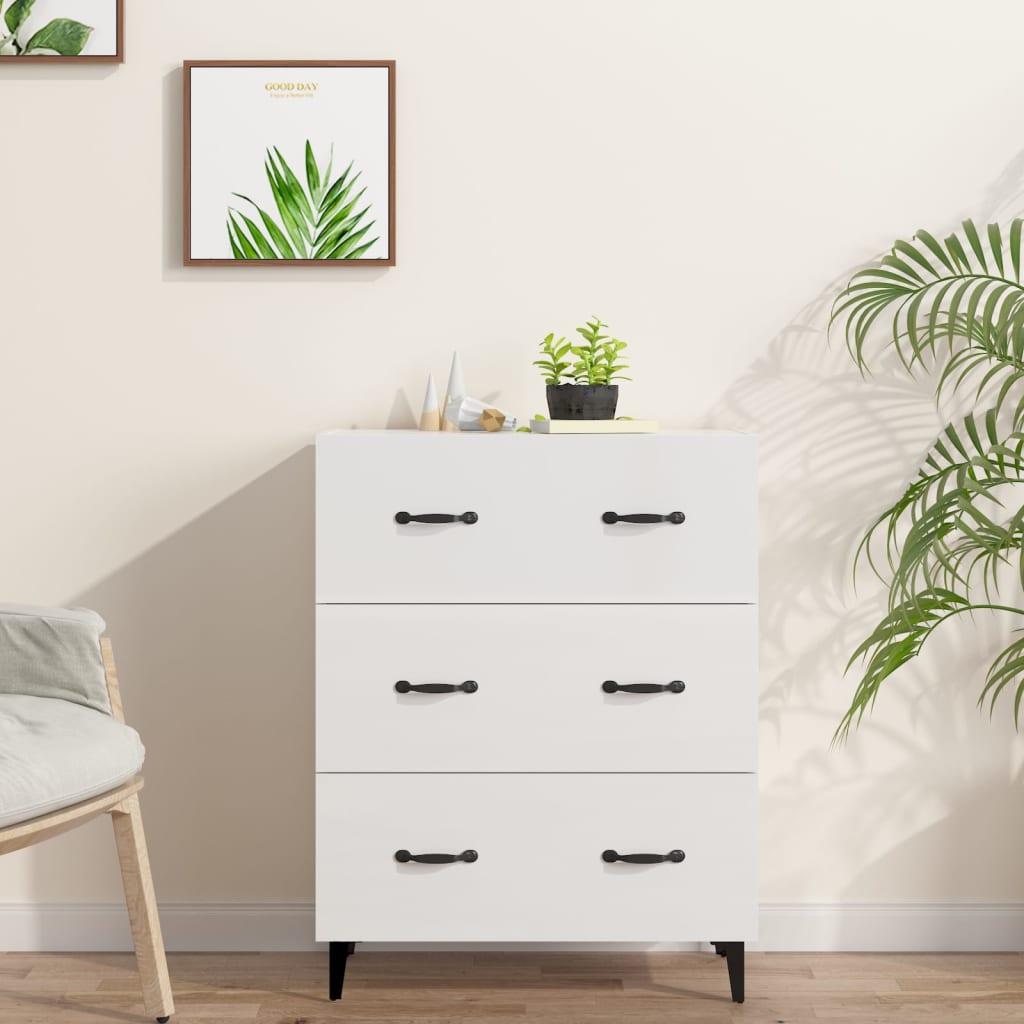 vidaXL Sideboard High Gloss White 69.5x34x90 cm Engineered Wood