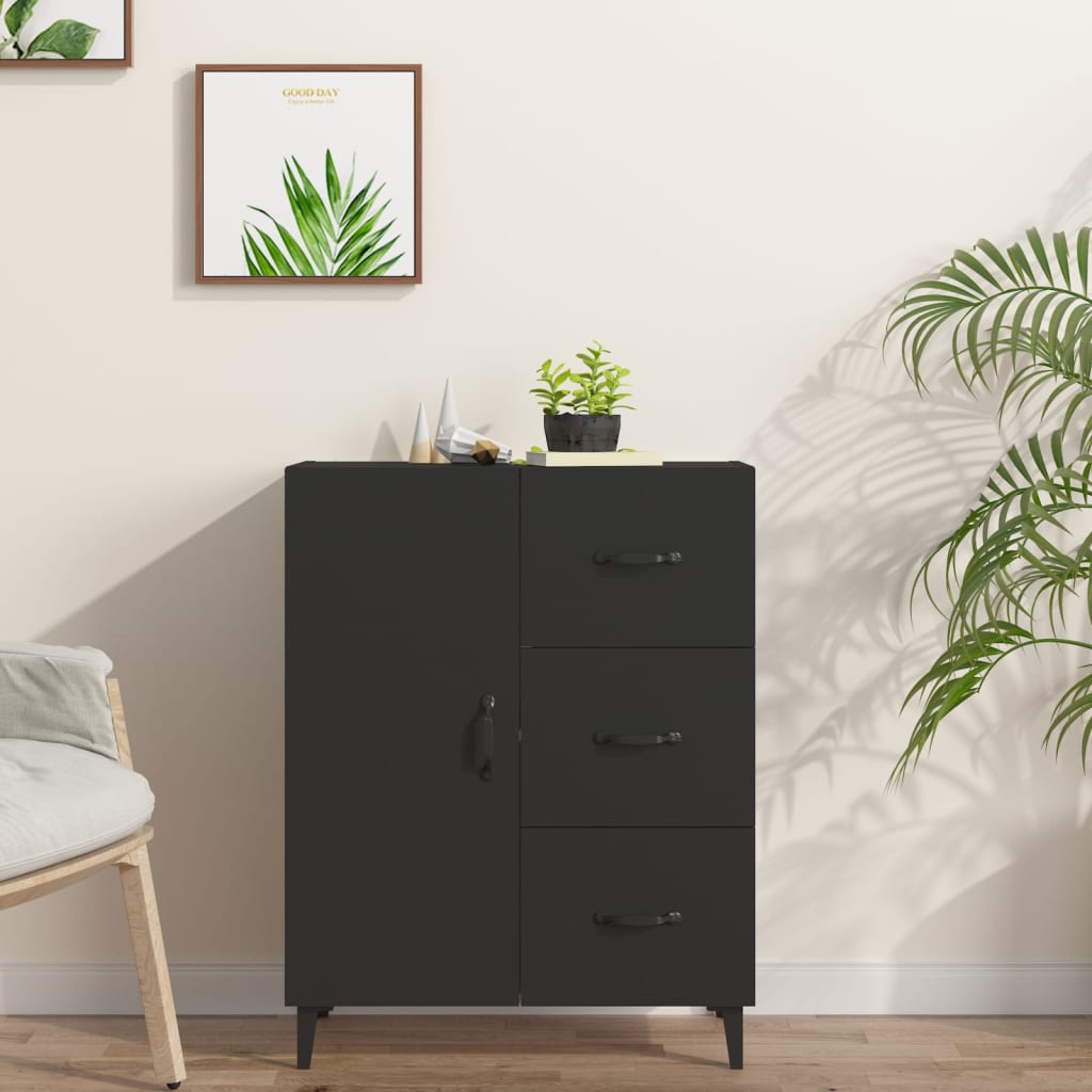 vidaXL Sideboard Black 69.5x34x90 cm Engineered Wood
