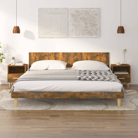 vidaXL Bedside Cabinets 2 pcs Smoked Oak 40x35x47 cm