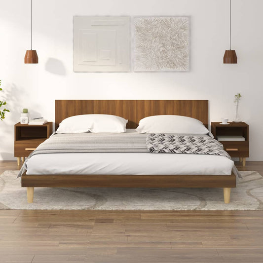 vidaXL Bedside Cabinets 2 pcs Brown Oak 40x35x47 cm