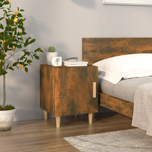 vidaXL Bedside Cabinet Smoked Oak Engineered Wood
