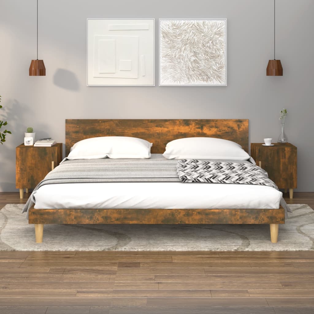 vidaXL Bedside Cabinets 2 pcs Smoked Oak Engineered Wood
