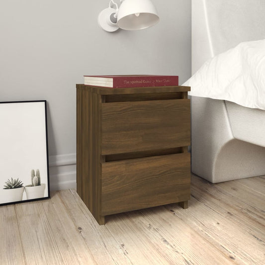 vidaXL Bedside Cabinets 2 pcs Brown Oak 30x30x40 cm Engineered Wood