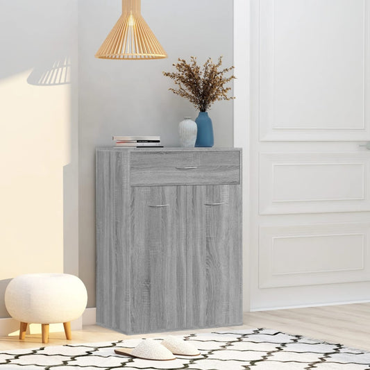 vidaXL Shoe Cabinet Grey Sonoma 60x35x84 cm Engineered Wood