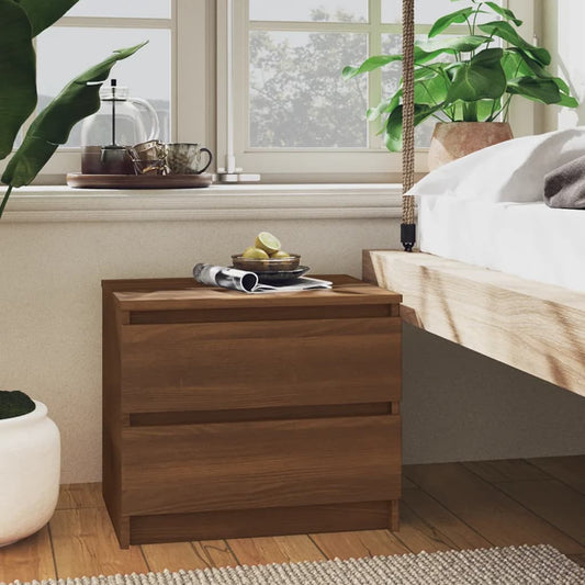 vidaXL Bed Cabinet Brown Oak 50x39x43.5 cm Engineered Wood