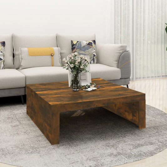 vidaXL Coffee Table Smoked Oak 100x100x35 cm Engineered Wood