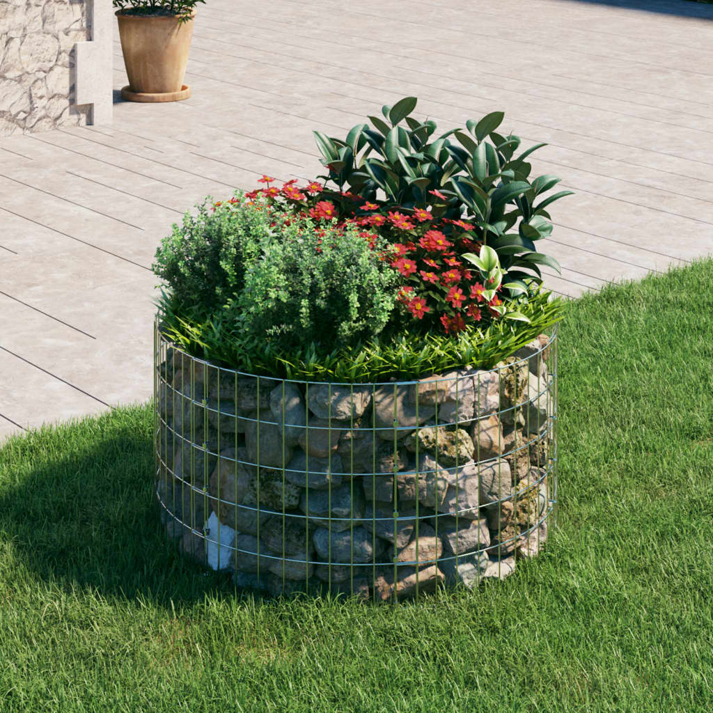 vidaXL Circular Gabion Pole Galvanised Steel Ì÷100x50 cm