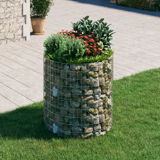 vidaXL Circular Gabion Pole Galvanised Steel Ì÷100x100 cm