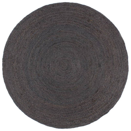 vidaXL Handmade Rug Jute Round 240 cm Dark Grey