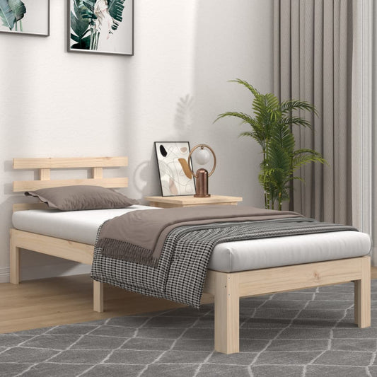vidaXL Bed Frame Solid Wood 90x200 cm