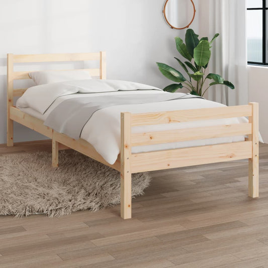 vidaXL Bed Frame Solid Wood 75x190 cm Small Single