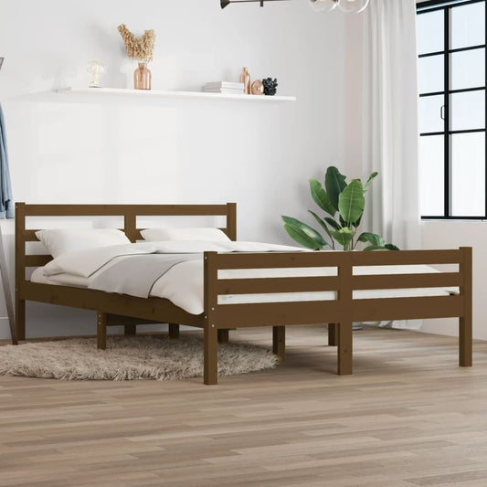 vidaXL Bed Frame Honey Brown Solid Wood 160x200 cm