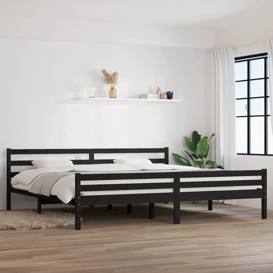 vidaXL Bed Frame Black Solid Wood 200x200 cm