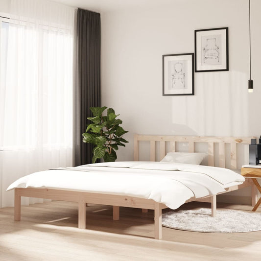 vidaXL Bed Frame Solid Wood 140x190 cm