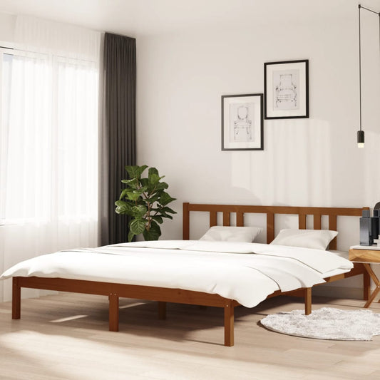 vidaXL Bed Frame Honey Brown Solid Wood 160x200 cm