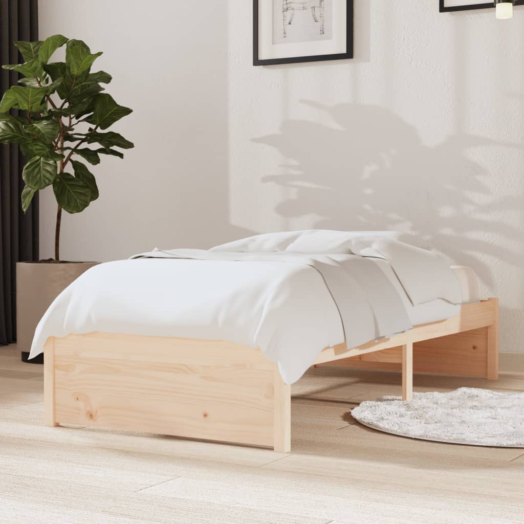 vidaXL Bed Frame Solid Wood 75x190 cm Small Single