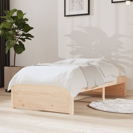 vidaXL Bed Frame Solid Wood 75x190 cm Small Single