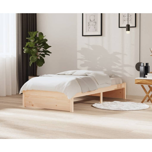 vidaXL Bed Frame White Solid Wood 100x200 cm