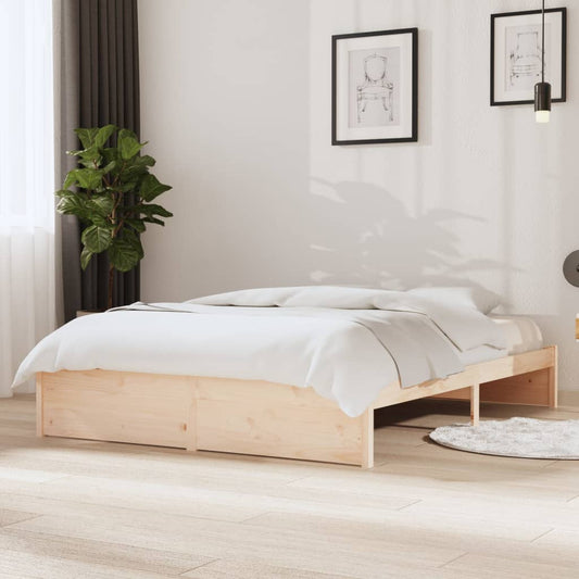 vidaXL Bed Frame Solid Wood 140x200 cm