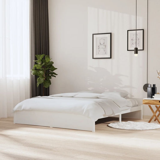 vidaXL Bed Frame White Solid Wood 180x200 cm Super King Size