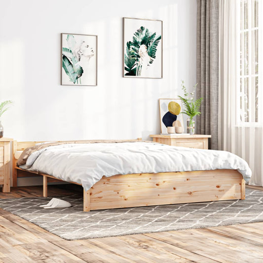 vidaXL Bed Frame Solid Wood 140x190 cm