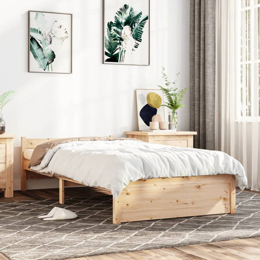 vidaXL Bed Frame Solid Wood 90x200 cm