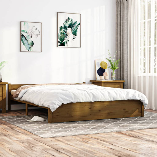 vidaXL Bed Frame Honey Brown Solid Wood 160x200 cm