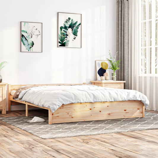 vidaXL Bed Frame Solid Wood 200x200 cm