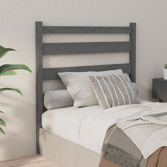 vidaXL Bed Headboard Grey 81x4x100 cm Solid Wood Pine