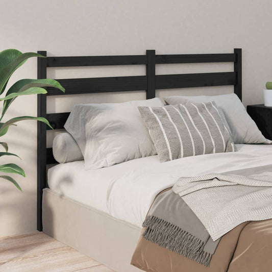 vidaXL Bed Headboard Black 186x4x100 cm Solid Wood Pine