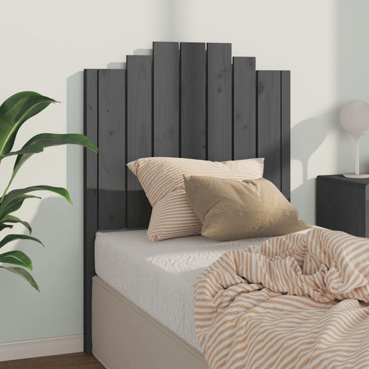 vidaXL Bed Headboard Grey 81x4x110 cm Solid Wood Pine
