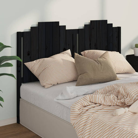 vidaXL Bed Headboard Black 156x4x110 cm Solid Wood Pine