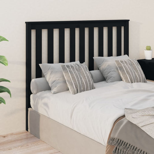 vidaXL Bed Headboard Black 126x6x101 cm Solid Wood Pine