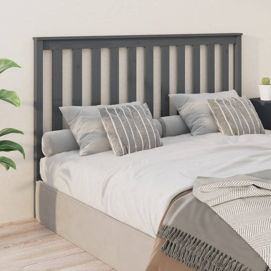 vidaXL Bed Headboard Grey 156x6x101 cm Solid Wood Pine