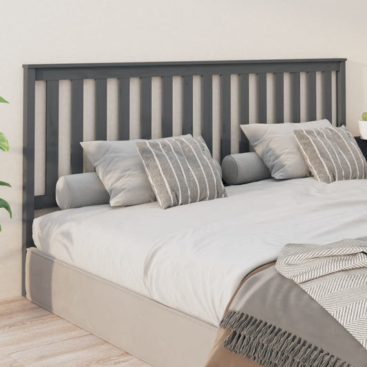 vidaXL Bed Headboard Grey 206x6x101 cm Solid Wood Pine