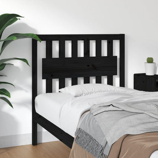 vidaXL Bed Headboard Black 95.5x4x100 cm Solid Wood Pine